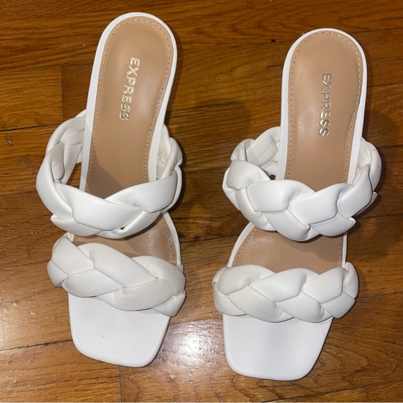 White Braid Heels from Express - Picture 6 of 7